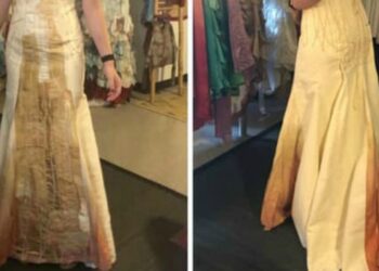 Bride's 'Coffee Stain' Wedding Dress Raises Eyebrows